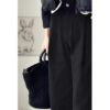 black Elastic Waist Trousers for Women