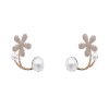 White Pearl Flower Earrings