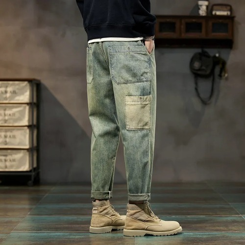 Men's Vintage Cargo Denim Joggers