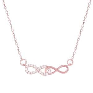 GIVA Silver Rose Gold Necklace