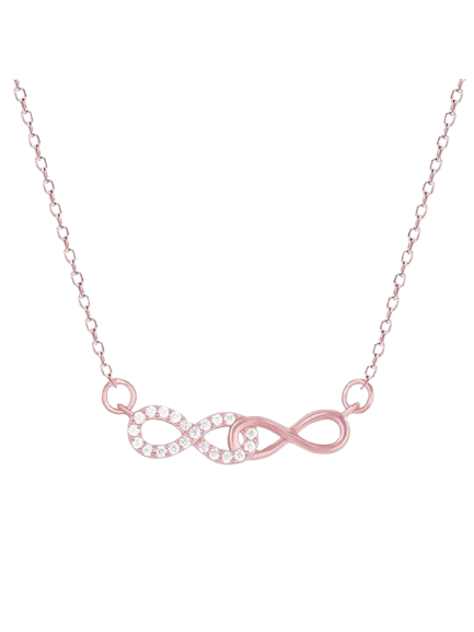 GIVA Silver Rose Gold Necklace