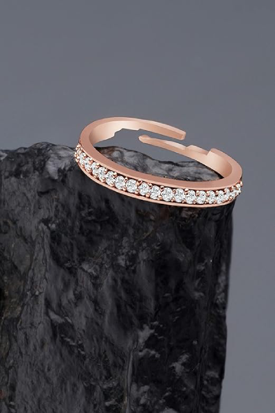 ring-2 ZAVERI PEARLS Rose Gold Ring