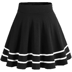 Fraulein Striped Solid Skater Skirt