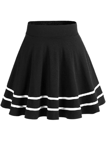 Fraulein Striped Solid Skater Skirt
